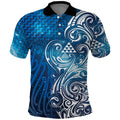 Matariki Galaxy Polo Shirt Maori Taniko Pattern
