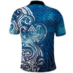Matariki Galaxy Polo Shirt Maori Taniko Pattern