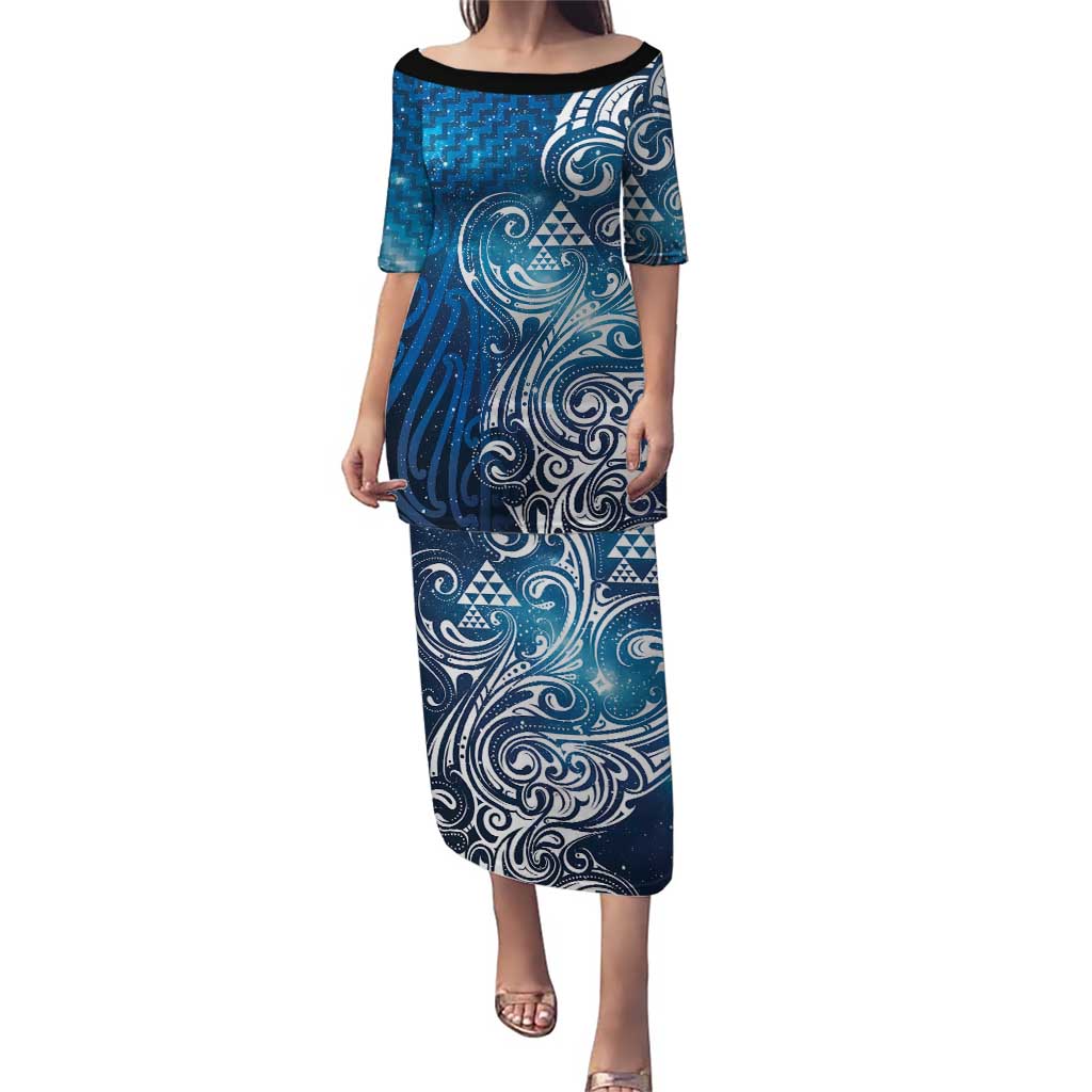 Matariki Galaxy Puletasi Maori Taniko Pattern