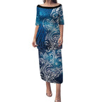 Matariki Galaxy Puletasi Maori Taniko Pattern
