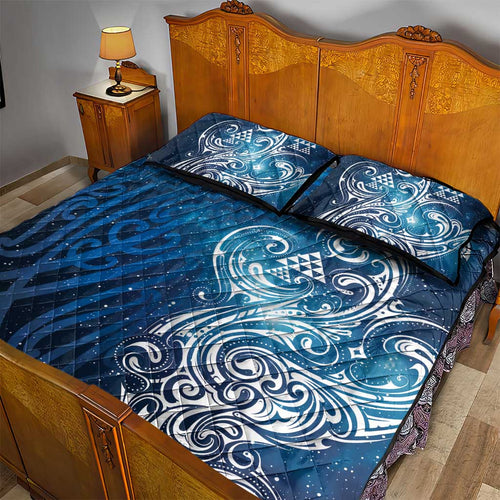 Matariki Galaxy Quilt Bed Set Maori Taniko Pattern