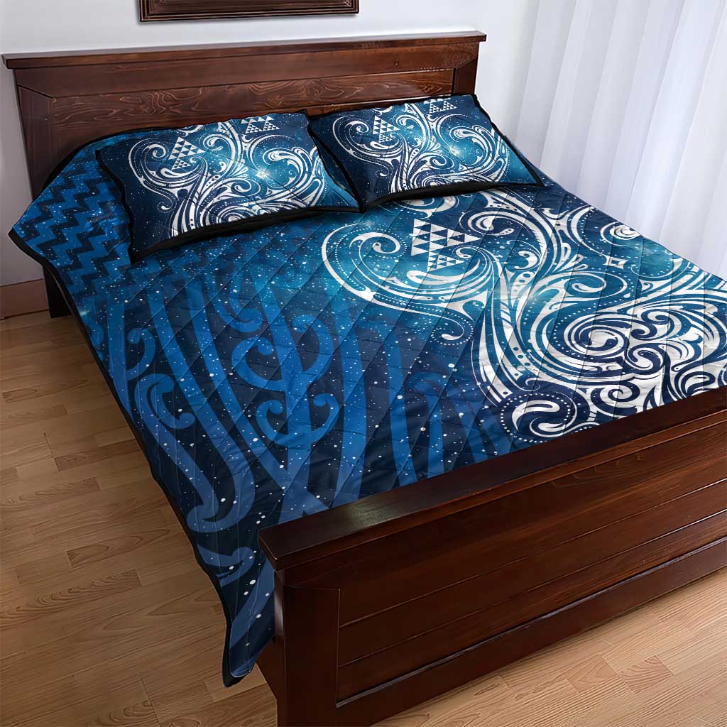 Matariki Galaxy Quilt Bed Set Maori Taniko Pattern