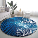 Matariki Galaxy Round Carpet Maori Taniko Pattern