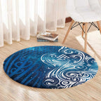 Matariki Galaxy Round Carpet Maori Taniko Pattern