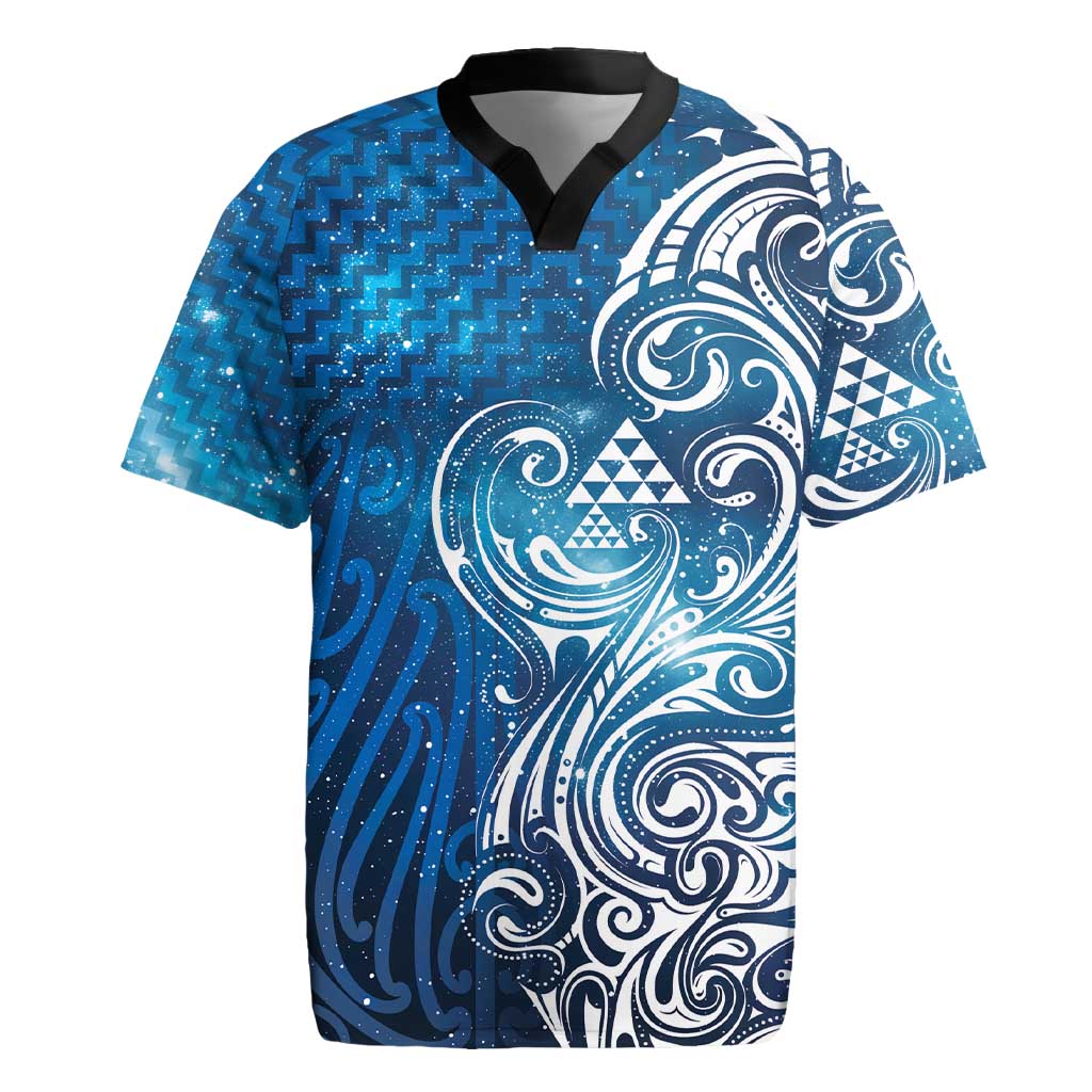 Matariki Galaxy Rugby Jersey Maori Taniko Pattern
