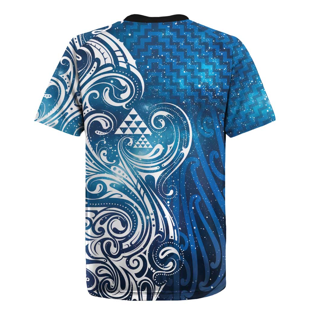 Matariki Galaxy Rugby Jersey Maori Taniko Pattern