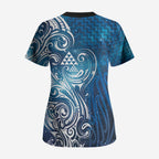 Matariki Galaxy Scrub Top Maori Taniko Pattern