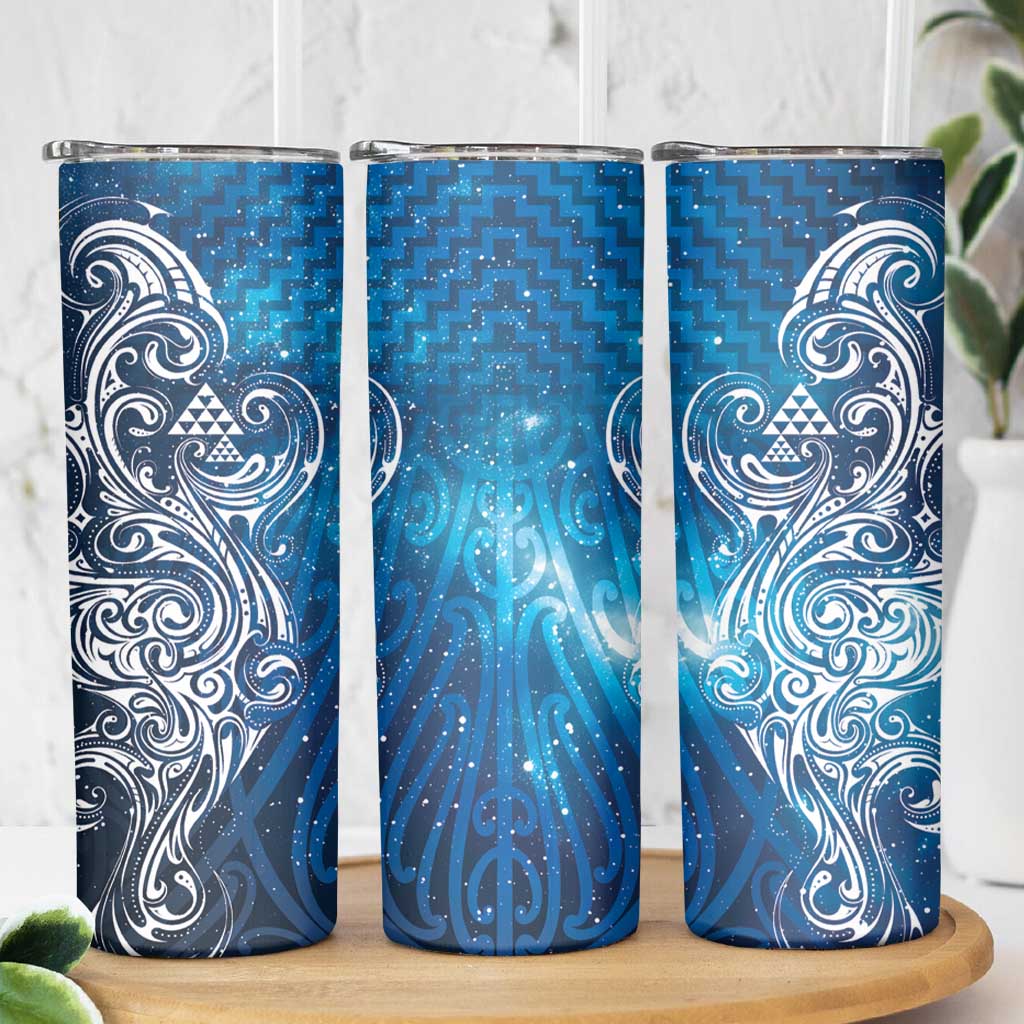 Matariki Galaxy Skinny Tumbler Maori Taniko Pattern