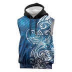 Matariki Galaxy Sleeveless Hoodie Maori Taniko Pattern
