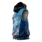 Matariki Galaxy Sleeveless Hoodie Maori Taniko Pattern