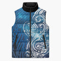 Matariki Galaxy Sleeveless Puffer Jacket Maori Taniko Pattern