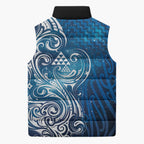 Matariki Galaxy Sleeveless Puffer Jacket Maori Taniko Pattern