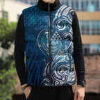 Matariki Galaxy Sleeveless Puffer Jacket Maori Taniko Pattern