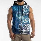 Matariki Galaxy Sleeveless Zip Hoodie Maori Taniko Pattern