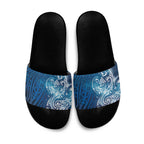 Matariki Galaxy Slide Sandals Maori Taniko Pattern