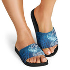 Matariki Galaxy Slide Sandals Maori Taniko Pattern