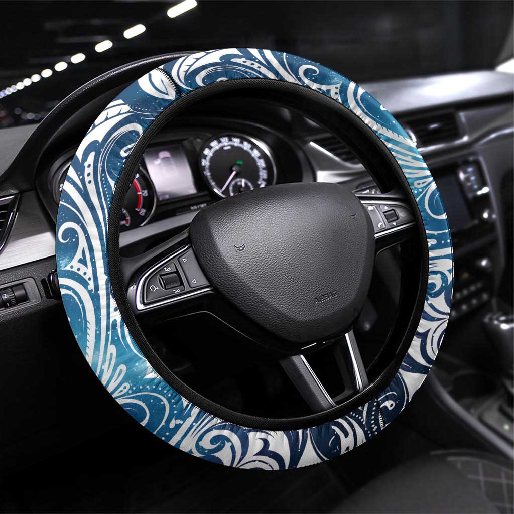 Matariki Galaxy Steering Wheel Cover Maori Taniko Pattern