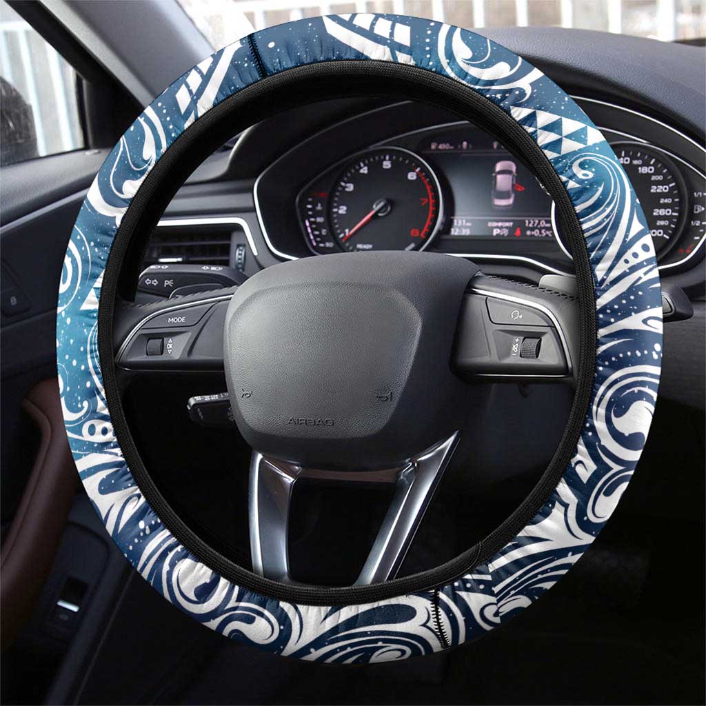 Matariki Galaxy Steering Wheel Cover Maori Taniko Pattern