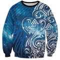 Matariki Galaxy Sweatshirt Maori Taniko Pattern
