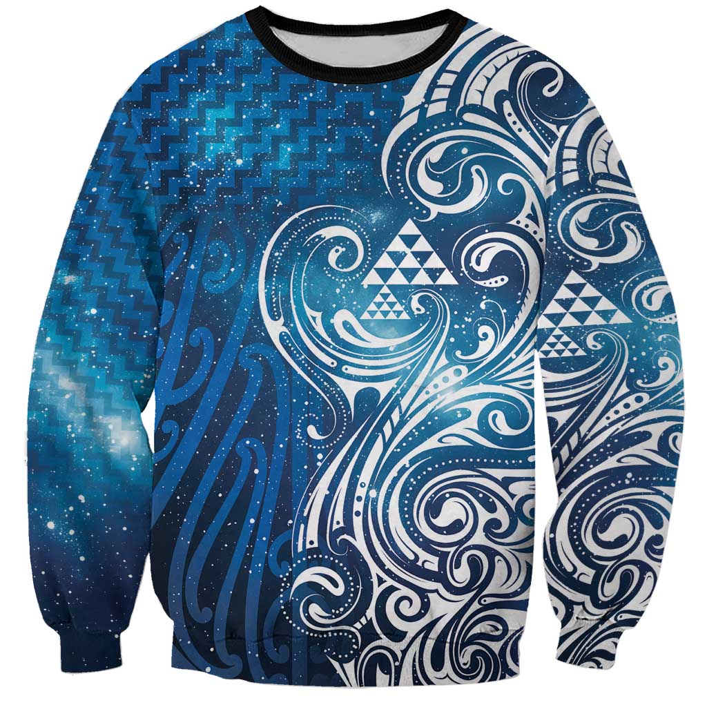 Matariki Galaxy Sweatshirt Maori Taniko Pattern
