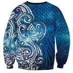 Matariki Galaxy Sweatshirt Maori Taniko Pattern