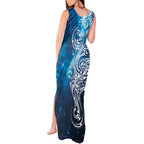 Matariki Galaxy Tank Maxi Dress Maori Taniko Pattern