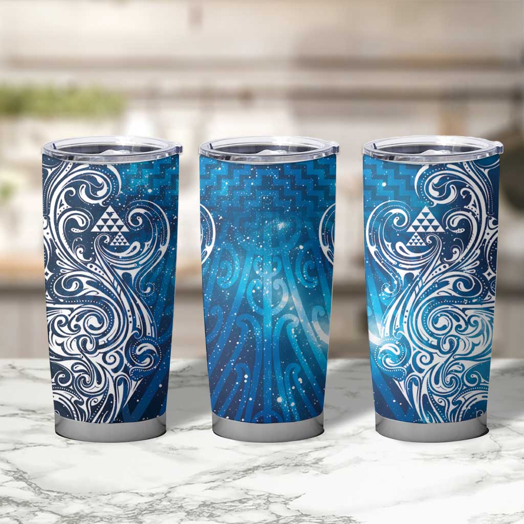 Matariki Galaxy Tumbler Cup Maori Taniko Pattern
