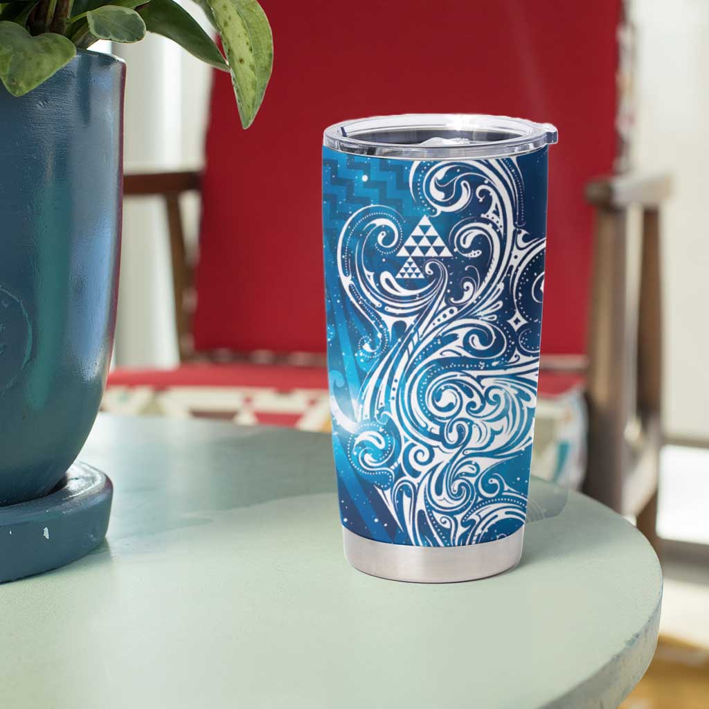 Matariki Galaxy Tumbler Cup Maori Taniko Pattern