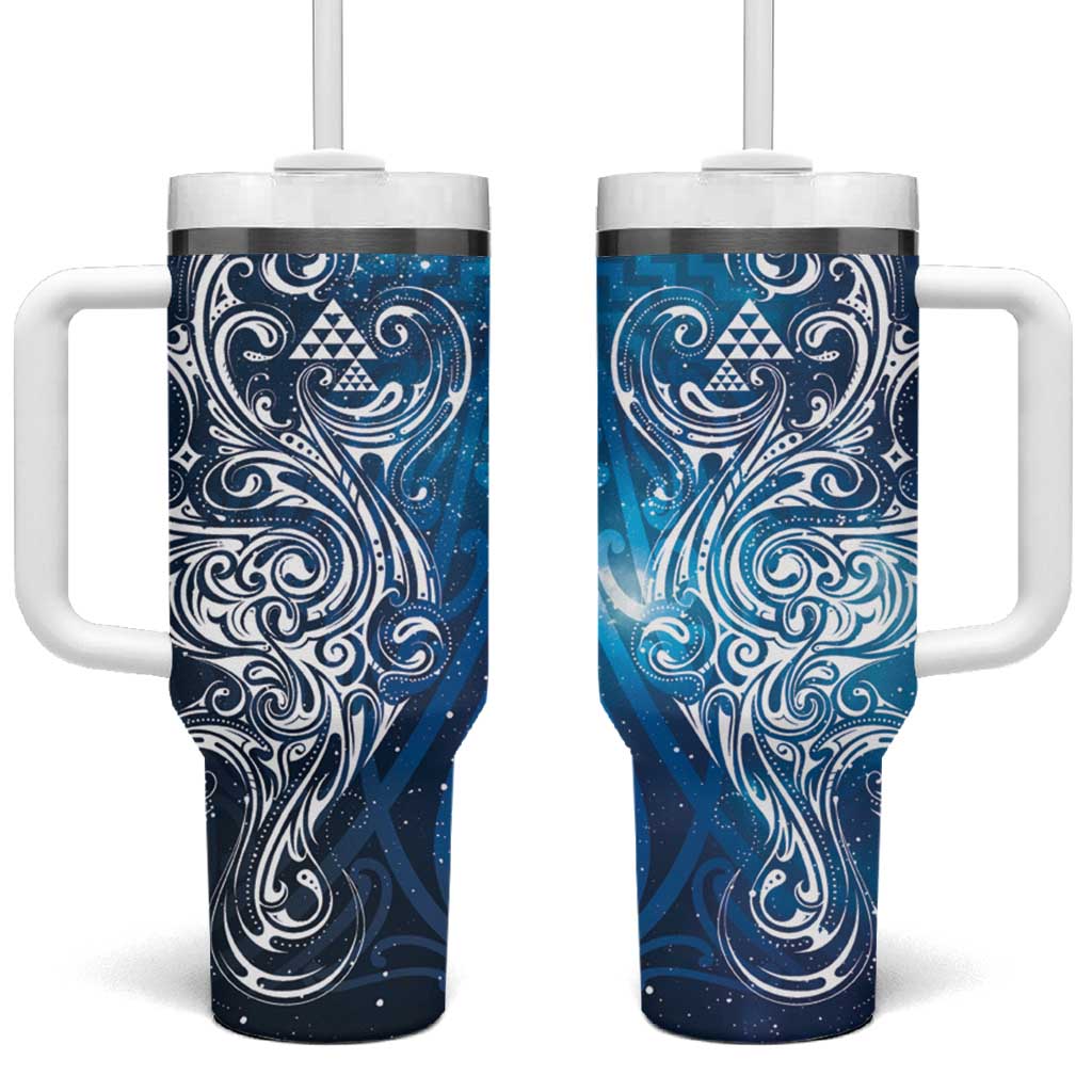 Matariki Galaxy Tumbler With Handle Maori Taniko Pattern