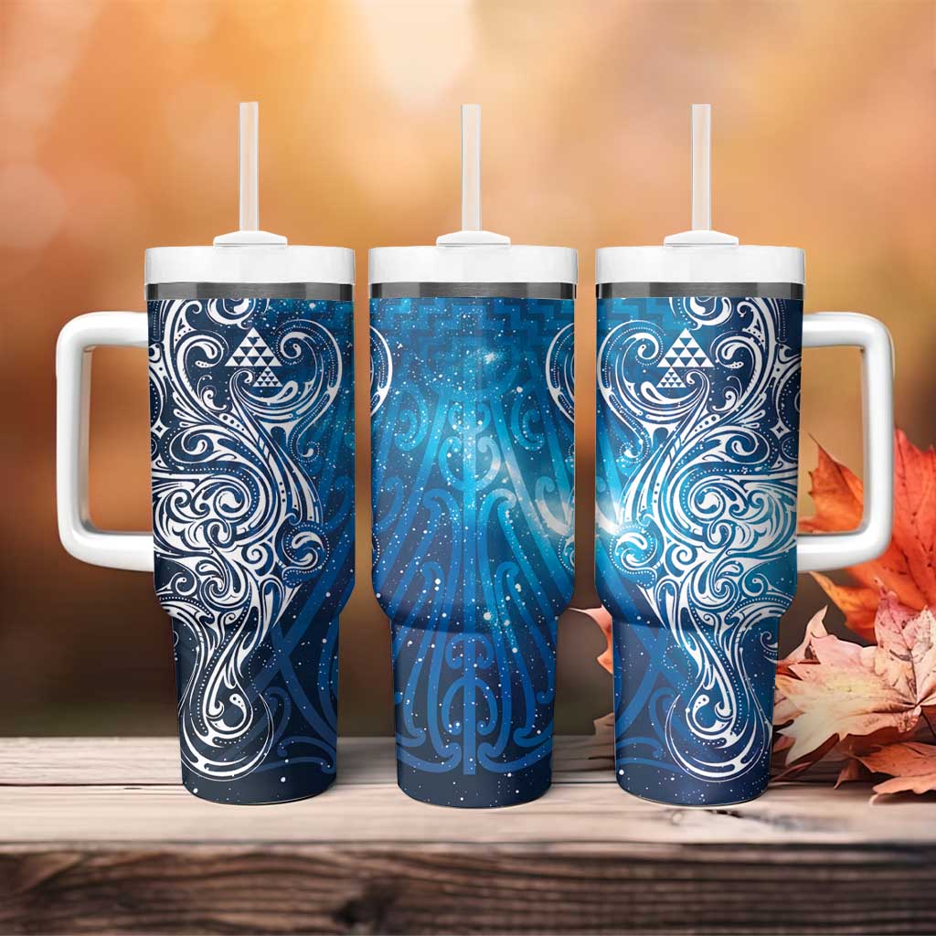 Matariki Galaxy Tumbler With Handle Maori Taniko Pattern