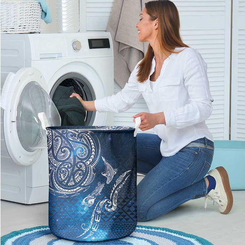 Matariki Galaxy Laundry Basket New Zealand Map Maori Pattern