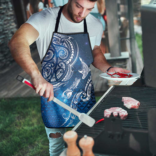Matariki Galaxy Apron New Zealand Map Maori Pattern