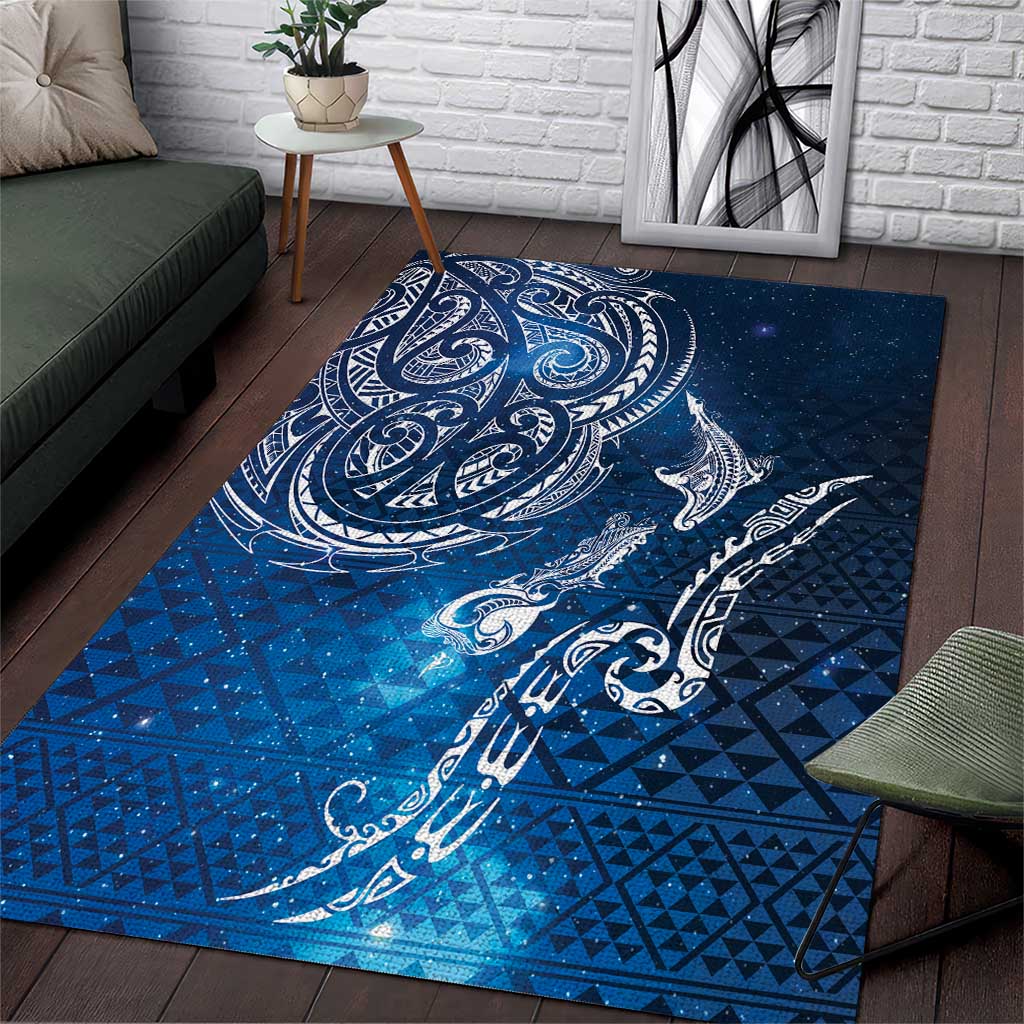 Matariki Galaxy Area Rug New Zealand Map Maori Pattern