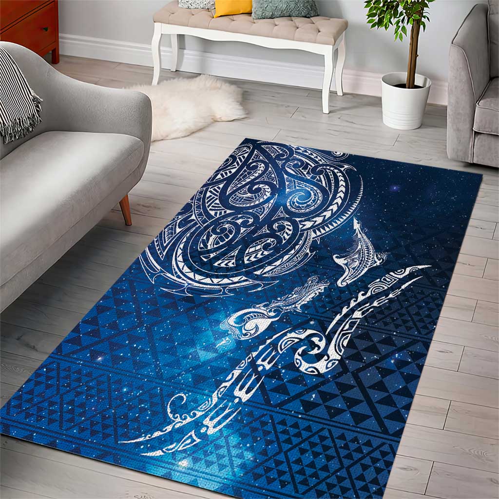 Matariki Galaxy Area Rug New Zealand Map Maori Pattern