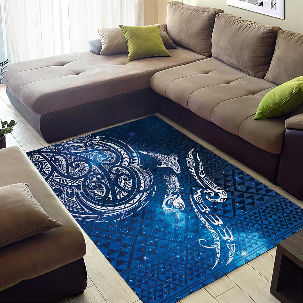 Matariki Galaxy Area Rug New Zealand Map Maori Pattern