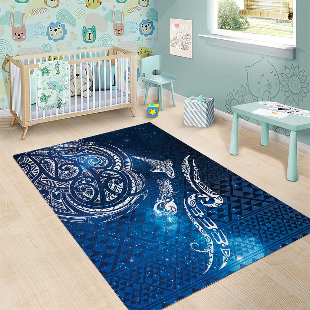 Matariki Galaxy Area Rug New Zealand Map Maori Pattern