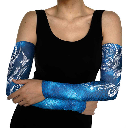 Matariki Galaxy Arm Sleeves New Zealand Map Maori Pattern