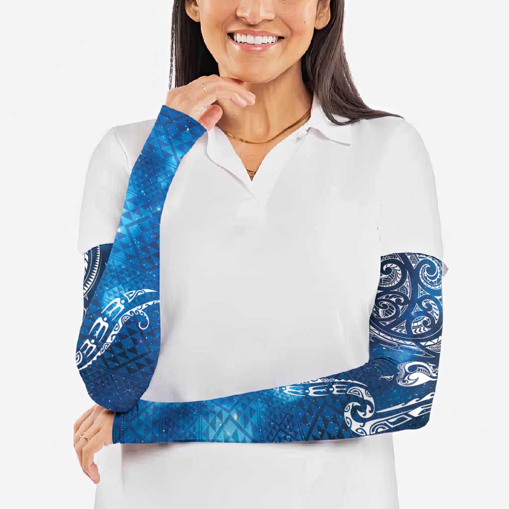 Matariki Galaxy Arm Sleeves New Zealand Map Maori Pattern
