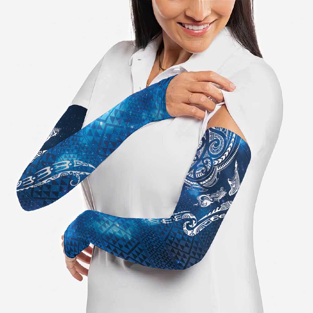 Matariki Galaxy Arm Sleeves New Zealand Map Maori Pattern