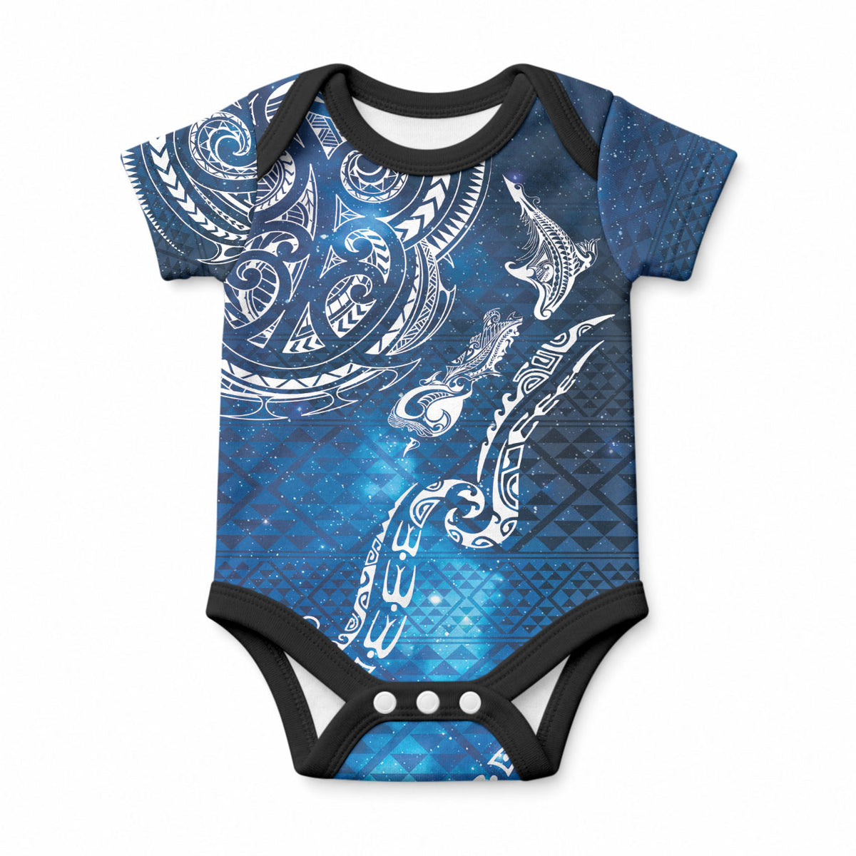 Matariki Galaxy Baby Onesie New Zealand Map Maori Pattern
