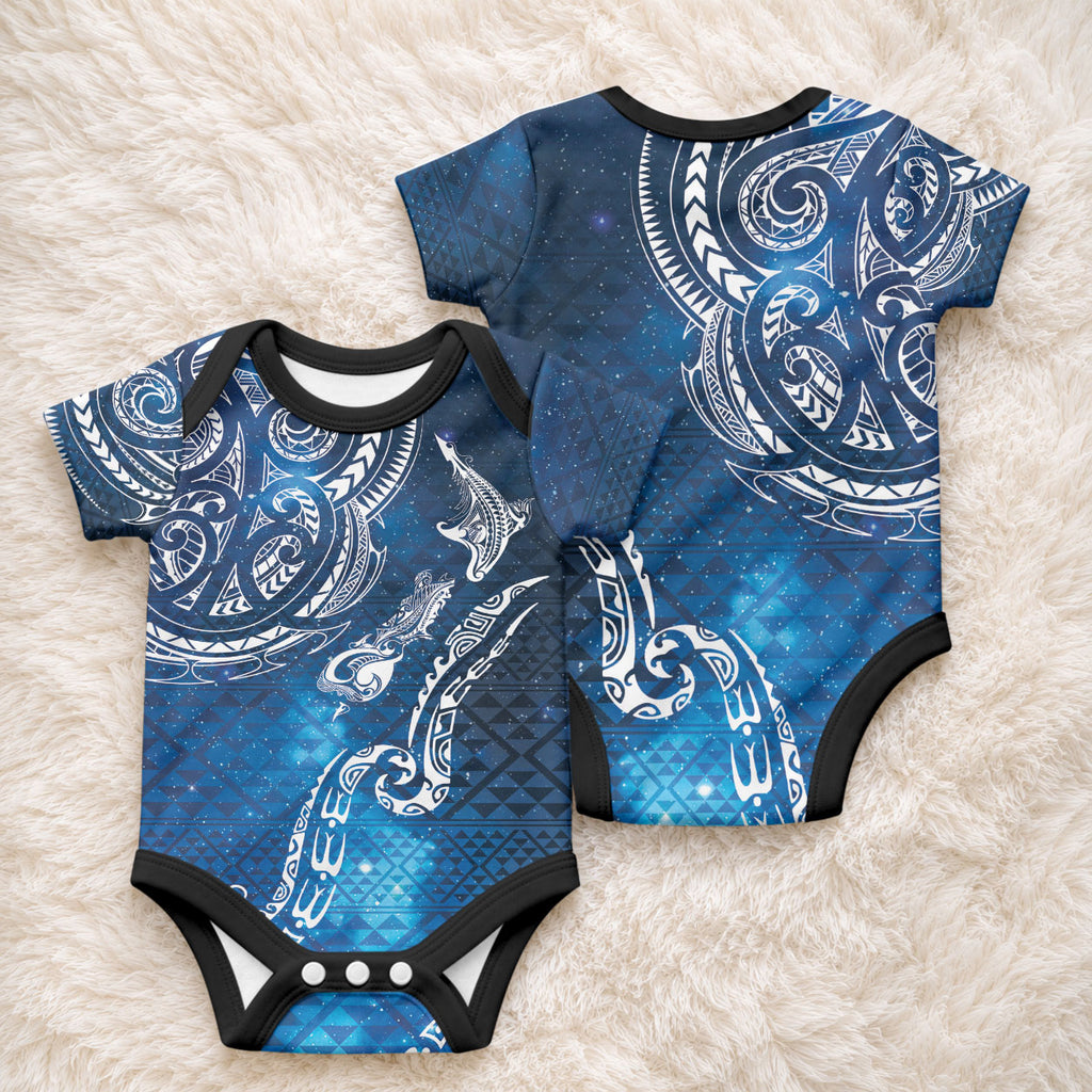Matariki Galaxy Baby Onesie New Zealand Map Maori Pattern