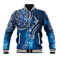 Matariki Galaxy Baseball Jacket New Zealand Map Maori Pattern