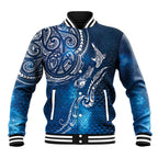 Matariki Galaxy Baseball Jacket New Zealand Map Maori Pattern