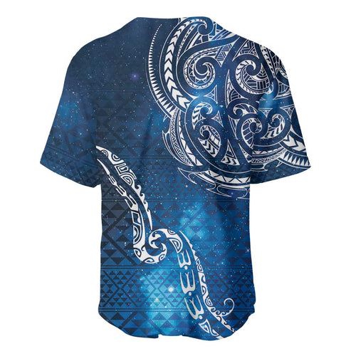 Matariki Galaxy Baseball Jersey New Zealand Map Maori Pattern