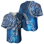 Matariki Galaxy Baseball Jersey New Zealand Map Maori Pattern