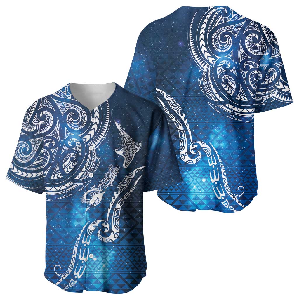 Matariki Galaxy Baseball Jersey New Zealand Map Maori Pattern
