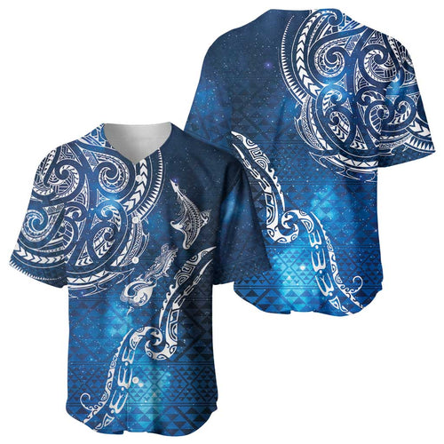 Matariki Galaxy Baseball Jersey New Zealand Map Maori Pattern