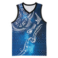 Matariki Galaxy Basketball Jersey New Zealand Map Maori Pattern