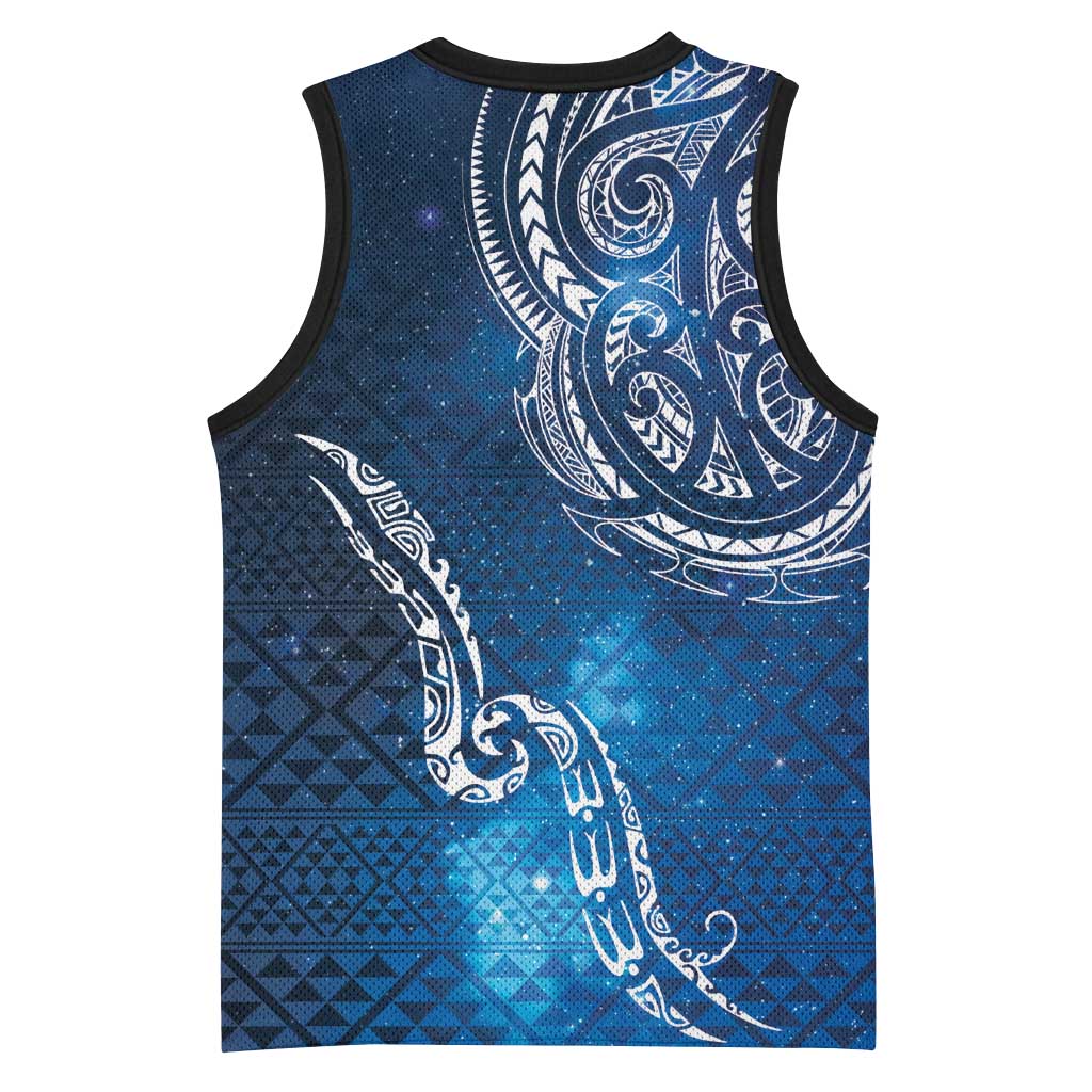 Matariki Galaxy Basketball Jersey New Zealand Map Maori Pattern
