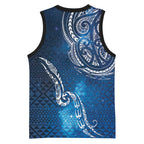 Matariki Galaxy Basketball Jersey New Zealand Map Maori Pattern